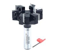 Slab Flattening Router Bit 1/2 Shank, 6-Wing, 2" Cutting Dia, Insert Carbide CNC Spoilboard Surfacing Router Bit, Wood Planer Planing Bit for Flycutter/ Slab Leveler/ Rabbeting by SICWOOD