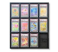 Slab Lab 12-Slot Graded Card Display for PSA Slabs | Also Fits Graded Guards & Slab Mags | EVA Foam Wall Mount Frame (4 Pack)