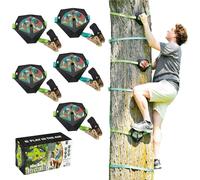 Slackers Ninja Treeclimbers, Climbing Set with 5 Robust and Innovative Plastic Panels with Non-Slip Tape, 4 Tree Climbing Props, 980040