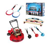 Slackers USA Ninja Line Starter Set, Excellent Complete Set of 11 Pieces, Usable as Slackline, Course of 11 meters, 7 Obstacles, Train as a Ninja, 980020
