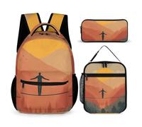 Slackline Sports Backpack Set Rucksack Insulated Lunch Bag Makeup Bag