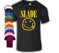 Slade Nirvana Glam Rock Band T-Shirt Black Wave Punk T-Rex Bowie (UK, Alpha, XL, Regular, Regular, Black)