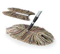 Sladust Wool Dust Mop and Replacement Head with Telescoping Handle - All Natural - Pet Friendly