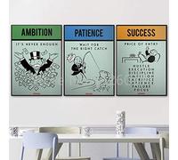 Slagman Inspiration Success Ambition Patience Canvas Poster 3 Pieces Wall Art Painting Hd Picture Print Office Room Decoration 16"X24"X3Pcs