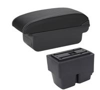 SLAHAJ Console Armrest Car Armrest Box Armrest Box Fit For Ford Fiesta MK7 Car Armrest 2009-2017 Storage Box Interior Details Accessories Easy Installation(C3 Black white NOUSB)