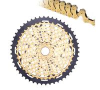 SLAHAJ Flywheel Locking Tool Fit For ZTTO MTB 11 Speed 9-50T Cassette XD Ultimate Pro ULT Golden Rainbow 372g Steel Sprocket 11s 9-50 K7 9 To 50 Flywheel Puller(11s 9-50 Gold Chain)