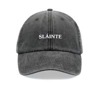 Sláinte Cheers Irish Baseball Cap Vintage Washed Unisex Dad Hat Adjustable Black