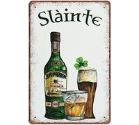 Slainte - Ireland Scotland Cheers - Tin Sign, Retro Vintage Metal Sign Poster, Pub Bar Kitchen Garden Bathroom, Home, Plaque, Decorative Wall Art, 2 Sizes (A4)