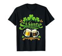 Slainte Irish Cheers Clover Beer Mug St Patrick Vibe Fest T-Shirt