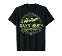 Slainte Mhaith Celtic Hooligan Irish Original Green Emblem Value Graphic T-Shirt, Men, Black, L