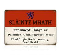 Slàinte Mhath Tin Sign 8x12 Inch - Scottish Gaelic Cheers Sign - Vintage Irish Pub Wall Decor for Bar, Kitchen, or Home - Metal Slainte Sign for Scottish Gifts & Pub Decorations