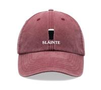 Sláinte Pint Baseball Cap Vintage Washed Unisex Dad Hat Adjustable Beer Stout Drinker Red