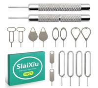 slaixiu 16PCS All-in-One SIM/SD Card Ejector Kit - Replacement for iPhone, iPad, Samsung, Android Devices, Universal Eject Pins & Tray Keys