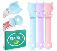 slaixiu 3 Pack Cat Treat Spoon Squeeze - Soft Food Feeder Spoon & Lickable Treat Strip Tool for Cats, Multi-Function Cat Spoons & Treat Dispenser