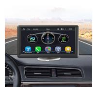 Slakerbe 7'' Car MP5 Player WiFi Bluetooth 5.0 Hands-Free Calls Music Player Stereo Radio Adjustable GPS Head Unit Mirrorlink Wired/Wireless with Carplay/Android Auto for Car Built-in Speaker B500A