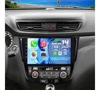 Slakerbe Android 14 Car Stereo for Nissan X-Trail T32 Qashqai J11 2013-2017, 4G+64G 10" Touch Screen Double Din Car Radio with Wireless Carplay Android Auto GPS WiFi SWC FM USB Mic Backup Camera