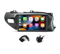 Slakerbe Android 15 Car Stereo for Toyota Hilux 2015-2023, 4G+64G 10" Double Din Car Radio Upgrade Head Unit with Wireless Carplay Android Auto GPS WiFi SWC FM USB Mic Backup Camera