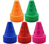Slalom Cones,Forreen 40 Pack Sports Cones Plastic Multipurpose Training Cones Traffic Cones Roller Skating Obstacle Training Agility Marker Cone for Indoor Outdoor Activities Soccer Skating,3.07x2.95i