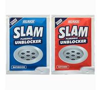 SLAM 2 Piece Household Cleaning Product Giftset Bundle, Bathroom Plughole Unblocker 80g & Kitchen Plughole Unblocker 60g, Powerful Drain Cleaner, Unblocks Fast, Easy to Use