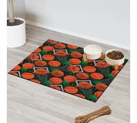 Slam Dunk Basketball Pet Feeding Mat for Cat Dog Water Bowl Food Mats Basketball Print Pet Feeding Mats Absorbent Nti-Slip Contain Spills Protects Floors Placemat 43.1 x 76.2 cm