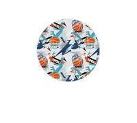 Slam Dunk Dynamic Geometry Round Diatomaceous Earth Coaster Set - Natural, Eco-Friendly, Fast-Absorbing Circular Coasters (1/2/4/6-Piece Pack) With Full-Print Design & Smooth Rounded Edges