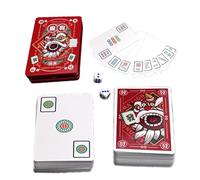 Slam Game Chinese Mahjong Poker Cards Portable Outdoor Travel Party Mahjong Cards Boogers Game (Red, One Size)