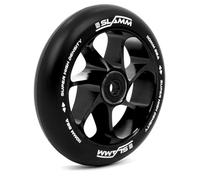 Slamm 110mm Team Wheel Black & Black | Stunt Scooter Aluminium Core Single Wheel | 88A Hardness Super High Rebound & High Density PU | ABEC-9 Chrome Bearings Fitted