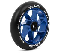 Slamm 110mm Team Wheel Black & Blue | Stunt Scooter Aluminium Core Single Wheel | 88A Hardness Super High Rebound & High Density PU | ABEC-9 Chrome Bearings Fitted