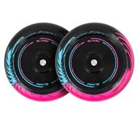 Slamm Swirl Hollow Core 110mm Scooter Wheels Blue, Purple & Black| Pair of wheels in Duo Tone Split Swirl Effect | 88A SHR Super High Rebound PU | Stunt Scooter Made For High Impact Speed Performance