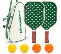 Slamopus Pickleball Paddles Set For Women, USAPA Approved Pickleball Paddles | Lightweight paddle,Fiberglass Surface & 13 mm PP Honeycomb Core,4 Indoor & Outdoor Balls,1 PU Leather Sports Bag