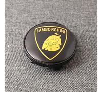 SLANNB 4Pcs Car Hub Centre Caps for Lamborghini Revuelto/Temerario/Urus/Huracán, Waterproof Wheel Covers Anti-Dust Badge Replacement Accessories,A Black-60mm