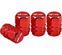 SLANNB 4pcs Car Tyre Valve Caps for Hyundai N-Line, Leak-Proof Dust Caps Corrosion Resistant Premium Leak-Proof Tyre Caps for Cars,E Red