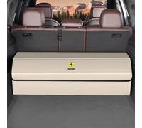 SLANNB Car Boot Organiser for Ferrari 12Cilindri / 296 / SF90 /F80 /Roma/Purosangue/ F244, Foldable Waterproof Storage Bag Non-Slip Durable Trunk Organiser Large Capacity Car Accessories,D Beige