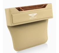 SLANNB Car Seat Gap Filler for Bentley Continental GT/Continental GTC/Flying Spur/Bentayga, Multifunctional Console Gap Filler Storage Box to Key Coin Card Wallet Glasses Accessories,C Beige