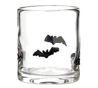 slant collections Halloween Double Old Fashioned Icon Handblown Cocktail Glass, 14-Ounce, Bats