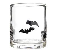 Slant Halloween Icon Double Old Fashioned Cocktail Glass, 16-Ounce, Bats