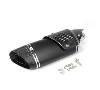 Slant quad exhaust pipe, modified motorcycle exhaust pipe, universal muffler, high temperature resistance, real material, durable, for motorcycle modification(Black)