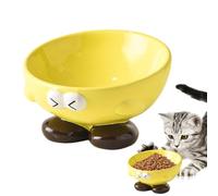 Slanted Ceramic Dog Bowl,Ceramic Pet Slanted Dish | Cat Food Water Bowls Dish With Cute Pattern for Small Animals