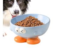 Slanted Ceramic Dog Bowl - Ceramic Raised Dish Feeder for Pet | Cat Food Water Bowls Dish With Cute Pattern for Small Animals