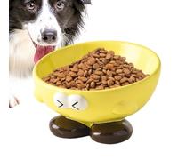 Slanted Ceramic Dog Bowl, Raised Cat Bowls, Ceramic Ignited Bowl Feeder for Pets, Anti Vomiting Comfort Feeding Bowls for Small Puppies, Medium Animals