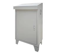 Slanted Control Cabinet - 0.8mm Galzed Steel Electrical Enclosure Box for Industrial Workshops & Construction Sites - Compact Floor-Mount Design for Optimal Space Efficiency