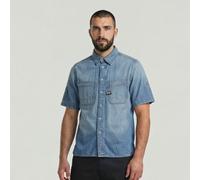 Slanted Double Pocket Shirt - Light blue - Men XXL