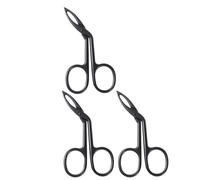 Slanted Eyebrow Tweezer Set Stainless Steel 3pcs Black