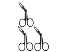 Slanted Eyebrow Tweezers Set Black 3pcs Stainless Steel