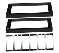 Slanted Humbucker Pickup Mounting Rings Black 8pcs Plastic | Curved Edge Profile, 4x1.8x0.3 Inch Size, Frame Replacement for Guitar Hardware