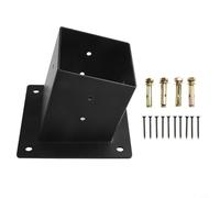 Slanted Roof Pergola Brackets Wall Mount with Hardware for 4x4 Inch Porch Gazebo, Black Steel 3-Way and Unidirectional Configuration(Single)