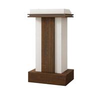 Slanted Wooden Podium Stand 110CM with Drawer & Storage - Floor Standing Lectern for Conferences Speeches & Presentations - Spacious Desktop for Professionals