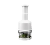 Slap Chopper Vegetable Chopper, Multi-Functional Garlic Chopper, 304 Stainless Steel Blades, Safe Fixed Slot, Labor-Saving Spring, Clear Body, 6.3 in / 16 cm for Kitchen Use, White