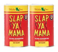 Slap Ya Mama Hot Blend Cajun Seasoning - 8 oz Can, Pack of 2, All Natural, No MSG, Kosher, Gluten-Free - Authentic Louisiana Flavor