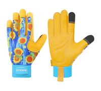 SLARMOR Gardening-Gloves-for-Women, Thorn-Proof and Touchscreen Cowhide Leather-Work-Gloves Breathable Safety Gloves with Grip - Durable Gardening Supplies Gift for Women